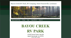 Desktop Screenshot of bayoucreekrv.com